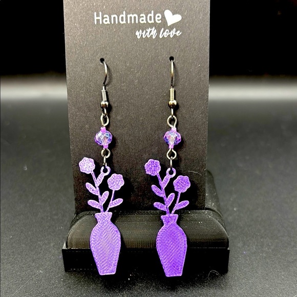 Purple Vase Earrings - Picture 1 of 6